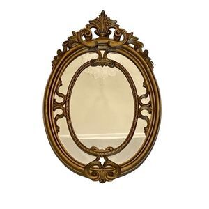 Vintage Oval Ornate Mirror